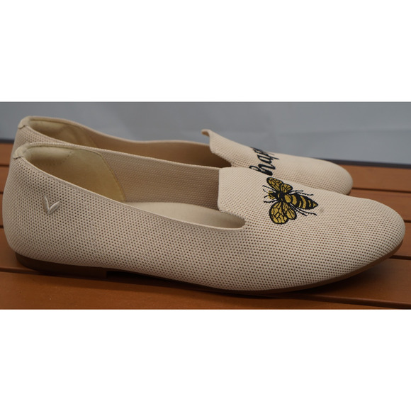 Vivaia, Round-Toe Embroidered Loafers (Audrey) - cream ivory-bee happy. Sz 39.5 - Picture 7 of 11